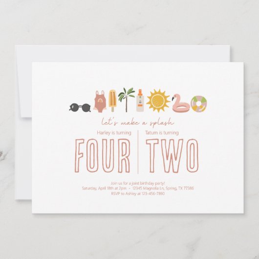 Gezamenlijk verjaardagsfeest - Uitnodiging voor he (Voorkant)