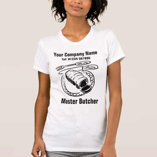 Gezamenlijke afbeelding van rundvlees. Butcher T-shirt (Voorkant)