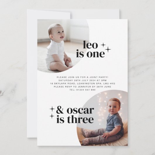 Gezamenlijke Boys Birthday Uitnodiging voor Arches (Voorkant)