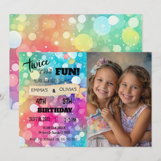 Gezamenlijke broer Gecombineerde Verjaardag Foto J Kaart (Voorkant / Achterkant)