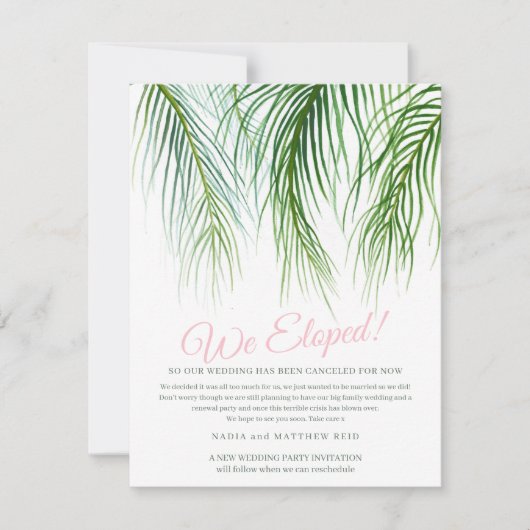 Gezamenlijke bruiloft wijziging van plan voor het save the date (Voorkant)
