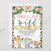 Gezamenlijke Cheetah Floral Wild Ones Verjaardag U Kaart (Voorkant)