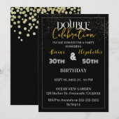 Gezamenlijke Co-verjaardag Gecombineerde Dubbele M Kaart (Voorkant / Achterkant)