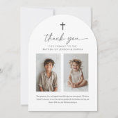 Gezamenlijke doop 2 foto boog dank u kaart (Voorkant)