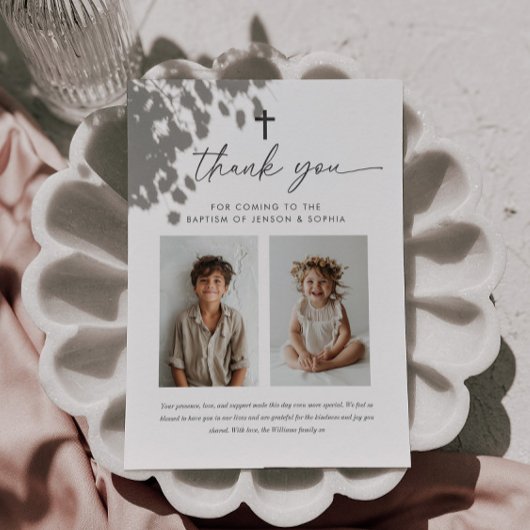 Gezamenlijke doop 2 Foto Welkom Teken Bedankkaart