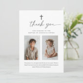 Gezamenlijke doop 2 Foto Welkom Teken Bedankkaart (Staand voorkant)