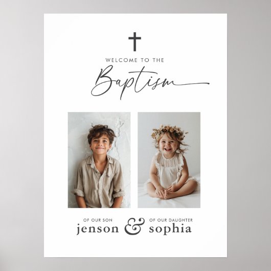Gezamenlijke doop 2 Foto Welkom Teken Poster (Voorkant)