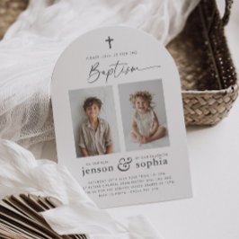 Gezamenlijke doop 2 Fotoboog Uitnodiging