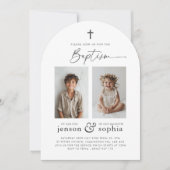 Gezamenlijke doop 2 Fotoboog Uitnodiging (Voorkant)