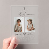 Gezamenlijke doop 2 Fotouitnodiging Acryl Uitnodigingen (Insitu (Draagbaar))