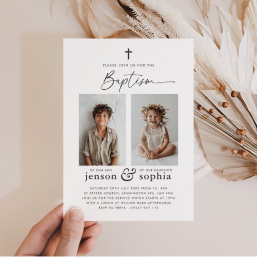 Gezamenlijke doop 2 Fotouitnodiging Kaart