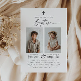 Gezamenlijke doop 2 Fotouitnodiging Kaart