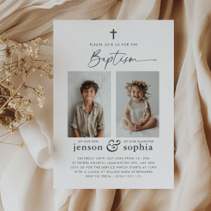Gezamenlijke doop 2 Fotouitnodiging Kaart
