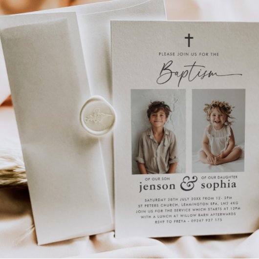 Gezamenlijke doop 2 Fotouitnodiging Kaart