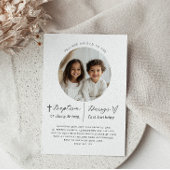 Gezamenlijke doop en 1e verjaardag foto uitnodigin kaart