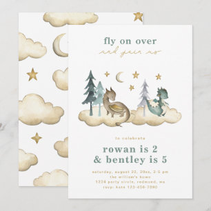 Gezamenlijke Dragons Birthday Invitation   Gezamen Kaart