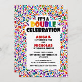 Gezamenlijke dubbele verjaardag kaart (Voorkant / Achterkant)