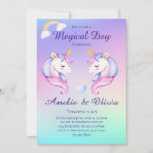 Gezamenlijke eenhoorn zussen tweelingbroers en zus kaart (Voorkant)