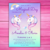 Gezamenlijke eenhoorn zussen tweelingbroers en zus kaart