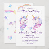 Gezamenlijke Eenhoorn Zusters Dubbele Zussen Verja Kaart (Voorkant / Achterkant)