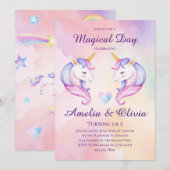 Gezamenlijke Eenhoorn Zusters Dubbele Zussen Verja Kaart (Voorkant / Achterkant)