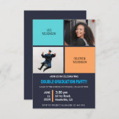 Gezamenlijke fotoafstudeerfeest uitnodigingen (Voorkant / Achterkant)