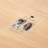 Gezamenlijke Graduation Party 2 foto-uitnodiging Acryl Uitnodigingen (Laagn)