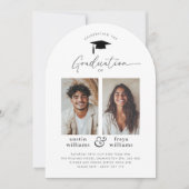 Gezamenlijke Graduation Party 2 Photo Arch Uitnodi Kaart (Voorkant)