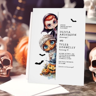 Gezamenlijke Halloween-verjaardagsuitnodiging voor Kaart