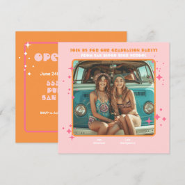 Gezamenlijke Hippie Foto Graduation Party 2 persoo Kaart