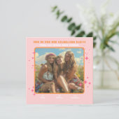 Gezamenlijke Hippie Foto Graduation Party 3 persoo Kaart (Staand voorkant)