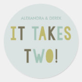 Gezamenlijke inspanning Ronde Sticker // Aqua (Voorkant)