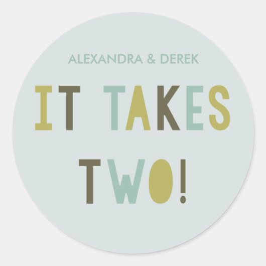 Gezamenlijke inspanning Ronde Sticker // Aqua (Voorkant)