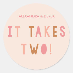 Gezamenlijke inspanning Ronde Sticker // Blush
