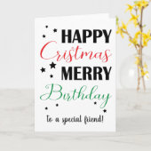 Gezamenlijke Kerstmis en Verjaardag Kaart (Gele Bloem)