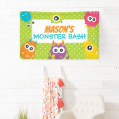 Gezamenlijke Monster Bash Verjaardagsfeestbord Spandoek (Insitu)