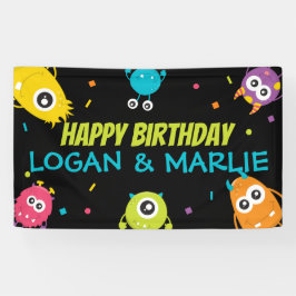 Gezamenlijke monster verjaardagsfeest bord spandoek
