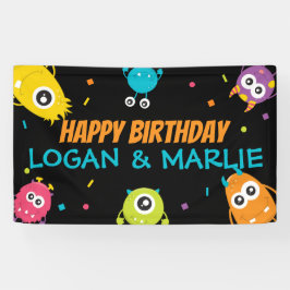 Gezamenlijke monster verjaardagsfeest bord spandoek