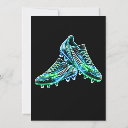 Gezamenlijke Neon Voetbal Verjaardag Uitnodiging J (Achterkant)