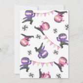 Gezamenlijke Ninja-verjaardagsuitnodiging | Meisje Kaart (Achterkant)