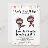 Gezamenlijke ninja zussen dubbele broer en zus ver kaart (Voorkant)