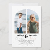 Gezamenlijke partij | Eenvoudige 2 foto van Birthd Kaart (Voorkant)