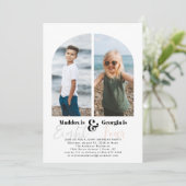 Gezamenlijke partij | Eenvoudige 2 foto van Birthd Kaart (Staand voorkant)