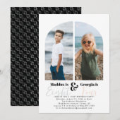 Gezamenlijke partij | Eenvoudige 2 foto van Birthd Kaart (Voorkant / Achterkant)