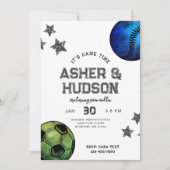 Gezamenlijke Sport Verjaardag Uitnodiging (Voorkant)