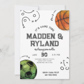 Gezamenlijke sportverjaardagsuitnodiging kaart (Voorkant)