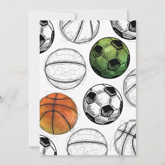 Gezamenlijke sportverjaardagsuitnodiging kaart (Achterkant)