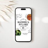 Gezamenlijke sportverjaardagsuitnodiging kaart