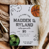 Gezamenlijke sportverjaardagsuitnodiging kaart