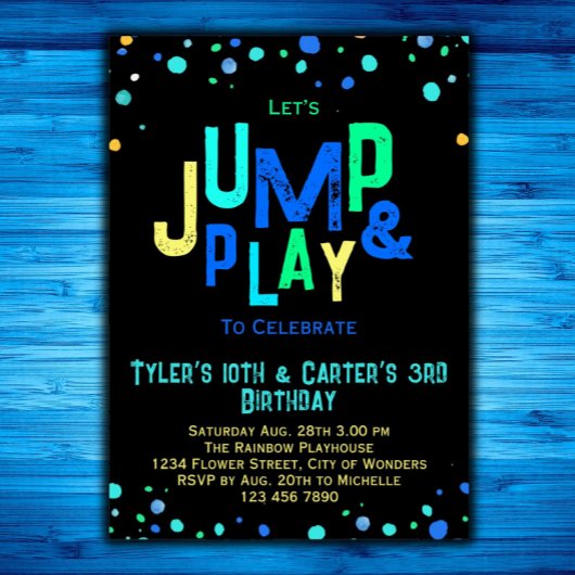 Gezamenlijke Trampoline Verjaardag Uitnodiging Ver